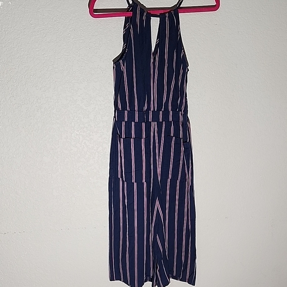 Universal Thread Jumpsuit Womens Small Capri Wide Leg Red White Blue Stripe - Picture 1 of 11